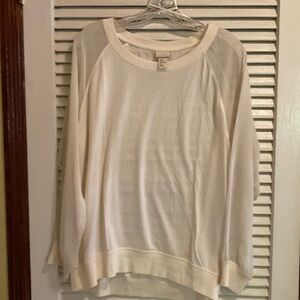 H&M - Crewneck Top/ Sheer Sleeves Sz12